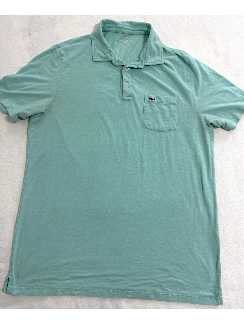 Vineyard Vines Edgartown Polo Shirt Mint Green Pocket Mens Medium M